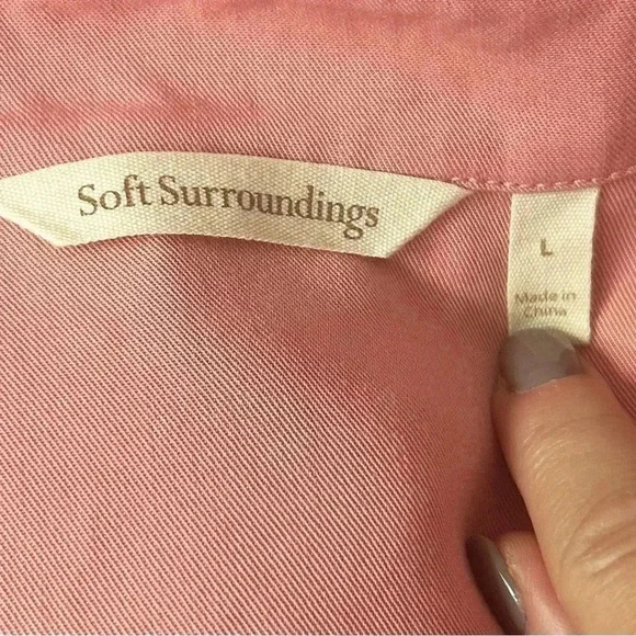 Soft Surroundings Washed Tencel Tunic Wrap Asymmetrical Lagenlook Shirt Sz. L - Picture 5 of 7